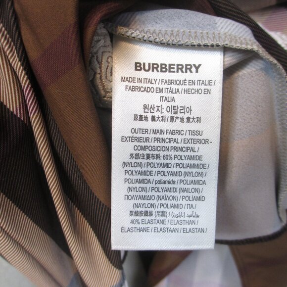 Burberry Plaid Logo-Print Check Embroidered C8 Stretch Jersey Bodysuit Sz M - Picture 14 of 17